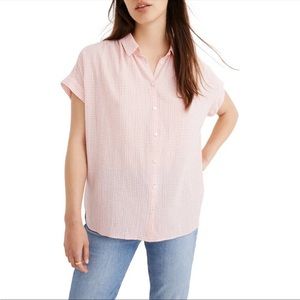 Madewell Central Shirt in Gingham Check Oversized Gauzy Size Small L9184